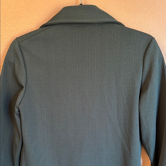 VINTAGE 60s 70s Button Down Silver Snap Front Shirt Wide Collar Cuffed Sleeves - Picture 7 of 16